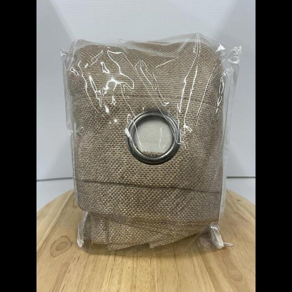 Threshold brown Textured weaved Grommet Light Brown Curtain 50x63 - Picture 2 of 5